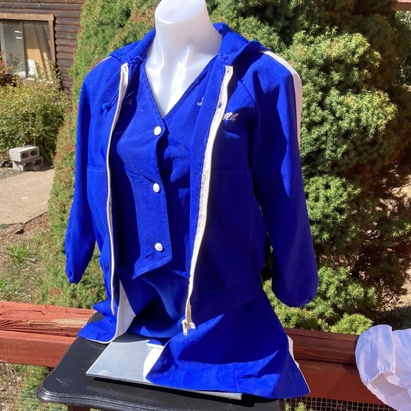 Cheerleader outfit vintage hand made 6 piece outfit pom poms skirt vest - Picture 10 of 16